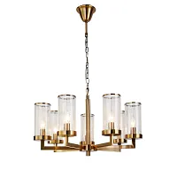 Люстра подвесная Assembly 2060-7P Favourite прозрачная на 7 ламп, основание бронзовое золотое в стиле кантри Люстра подвесная Assembly 2060-7P Favourite прозрачная на 7 ламп, основание бронзовое золотое в стиле кантри